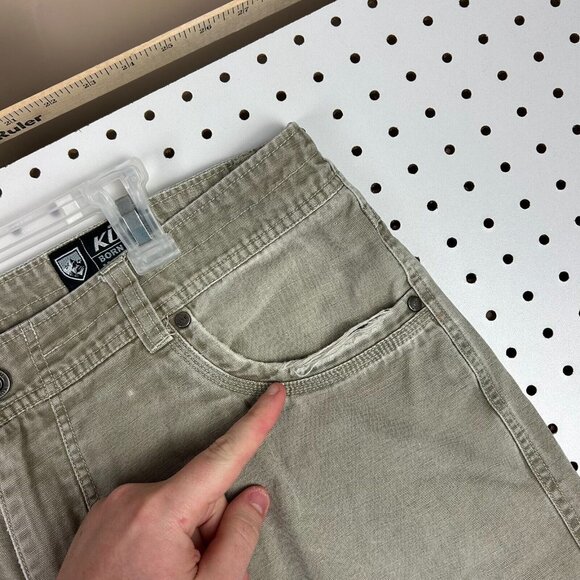 Kuhl‎ Outkast Chino Outdoor Pants Men 38x32 Khaki Tan Patina Dye Tactical Casual - Picture 6 of 9